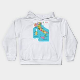 Administrative map of Italy Kids Hoodie